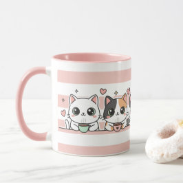 Caneca Adorable Cartoon Cat Coffee Lovers Cup