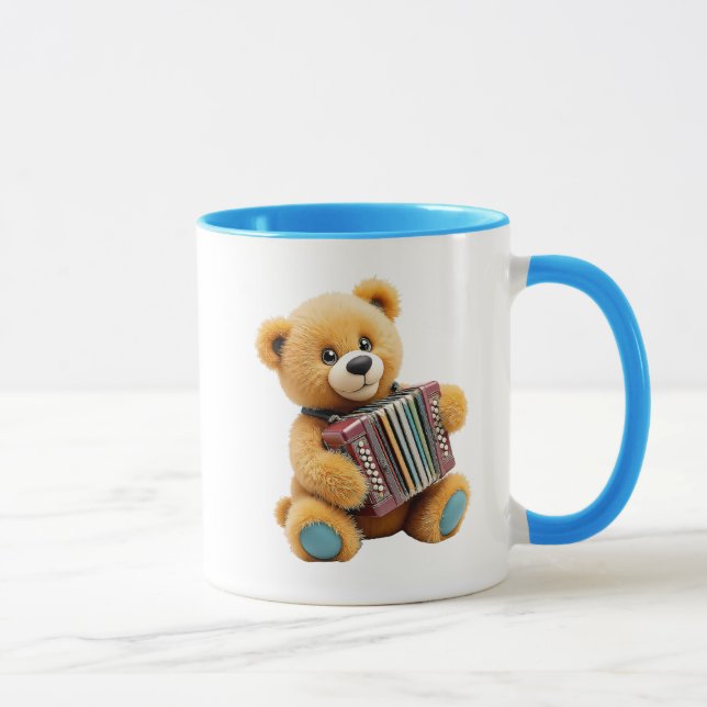 Caneca Adorable ourson jouant de l’accordéon. (Direita)