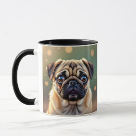 Caneca Adorable Pug Close up | Cute Dog Personalized