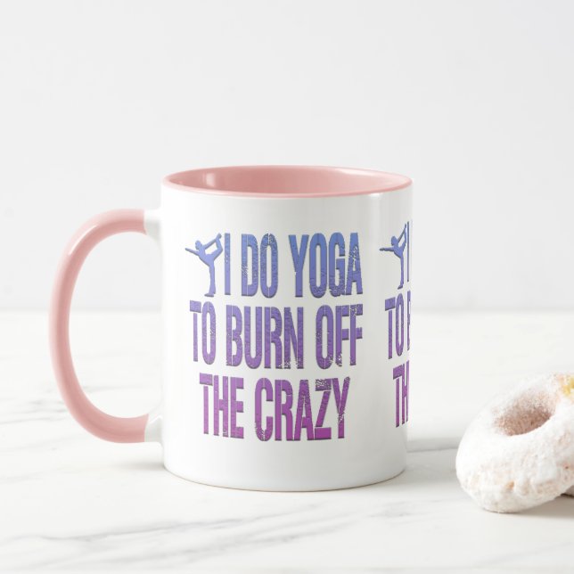 Caneca Adoráveis Engraçados Eu Faço Yoga  (Com Donut)