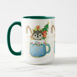 Caneca Adoráveis Lobo Doce de Natal