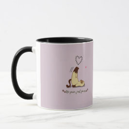 Caneca Adorável adesivo de gato esticando para amantes de