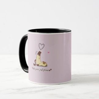 Caneca Adorável adesivo de gato esticando para amantes de