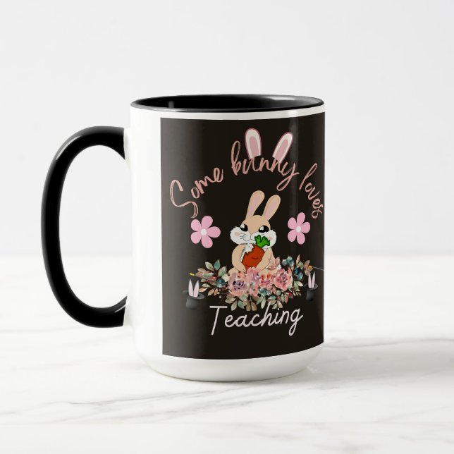 Caneca adorável de coelho que ama ensinar (Esquerda)