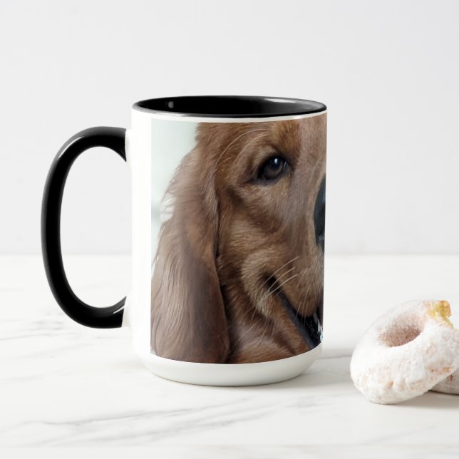 Caneca Adorável Golden Retriever | Fotografia Original de (Com Donut)