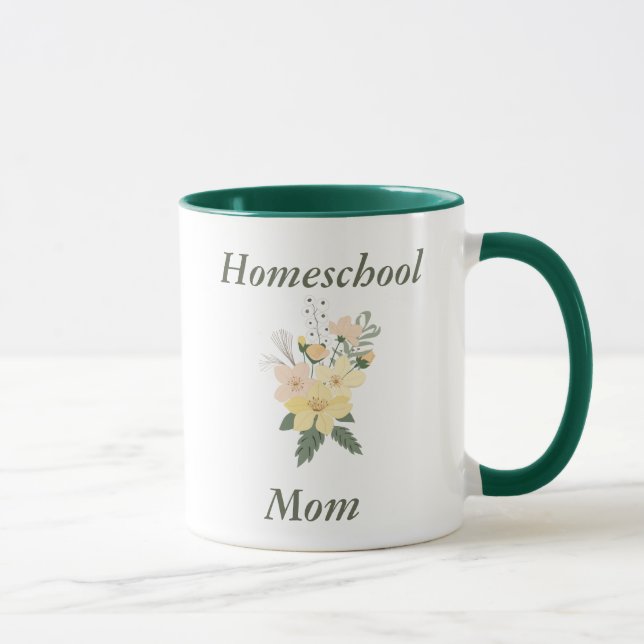 Caneca Adorável Homeschool Mãe Floral (Direita)