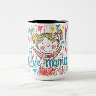 Caneca Adorável "Mama de Amor" Ilustrada Mug
