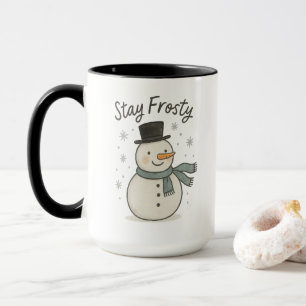 Caneca Adorável Natal Gelado Desenhado à Mão