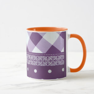 Caneca Adorável padrão sem costura do Damask Purple