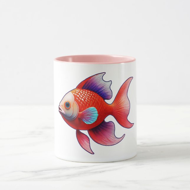 Caneca Adorável, Peixe Rosa Pequeno (Centro)