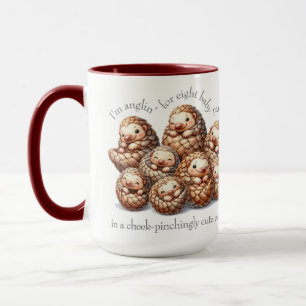 Caneca Adorável Pescaria por 8 Pangolins Fofinhos e Abraç
