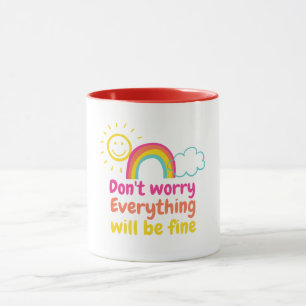 Caneca Adorável Rainbow, Sun e Cloud