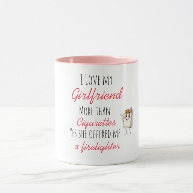 Caneca Adorei a minha namorada engraçada Mug (Centro)