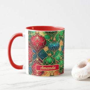 Caneca Adornos de Vidro Cristalino Natal