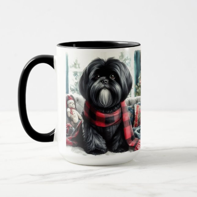 Caneca Adoro a minha Taça de Café de Natal Shih Tzu (Esquerda)