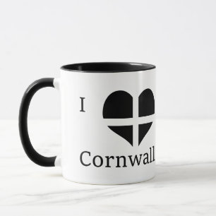 Caneca Adoro a Rua Cornwall Kernow Piran Flag HearDesign