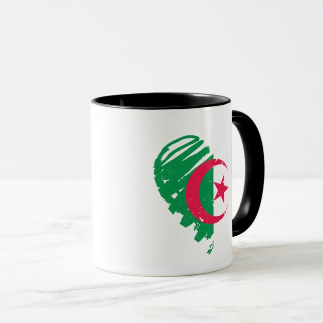 Caneca Adoro Argélia - Bandeira Argelina (Frente Esquerda)