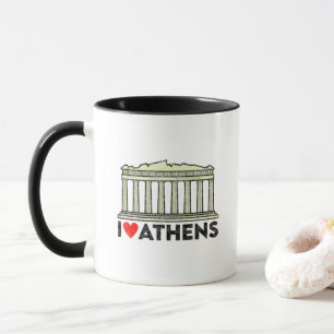 Caneca Adoro Atenas com Partenon Acropolis Landmark