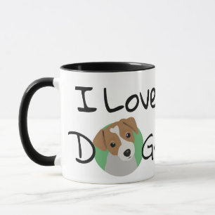 Caneca Adoro cães Jack Russell e Heart