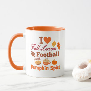 Caneca Adoro Fall Deixa Futebol e Pumpkin Spice.