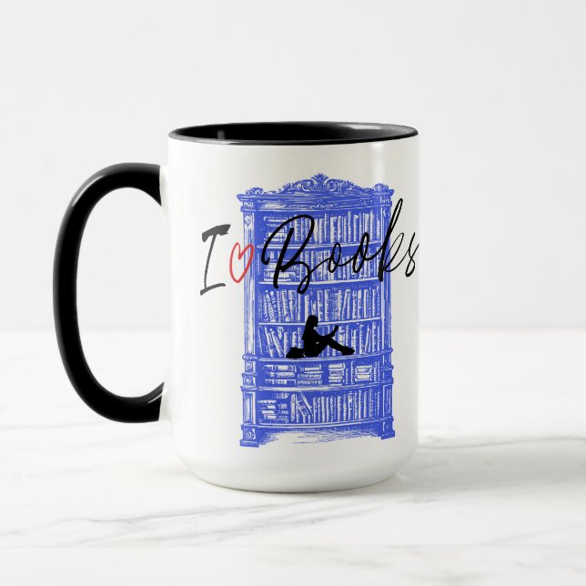 Caneca Adoro Livros Café Mug (Esquerda)