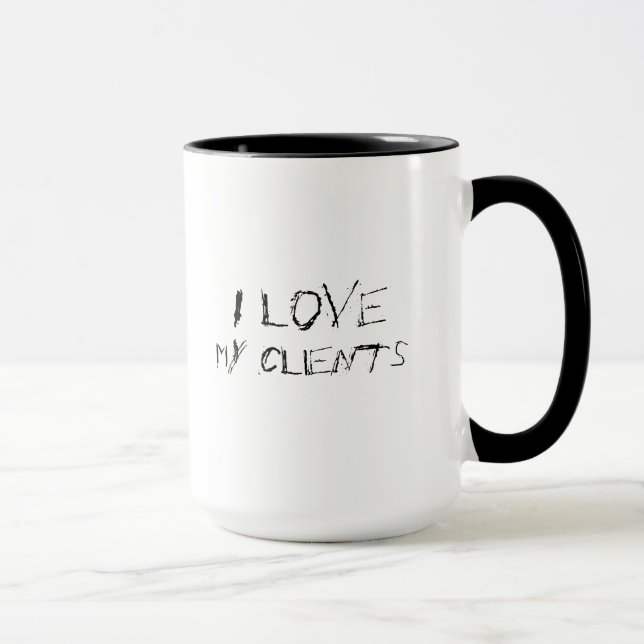 Caneca Adoro meus clientes - mug de trabalho urbano e de  (Direita)