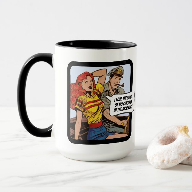 Caneca Adoro o cheiro de nenhuma criança pela manhã! (Com Donut)