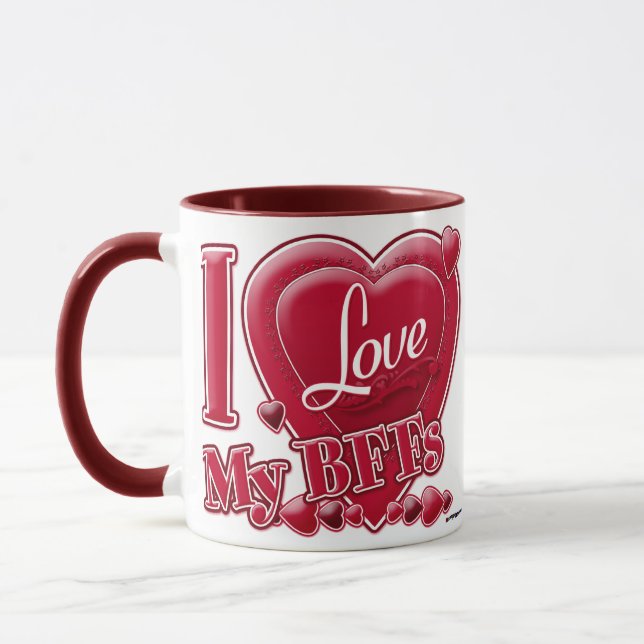 Caneca Adoro o meu BFF vermelho (Esquerda)