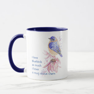 Caneca Adoro Pássaros Bluebird Garden Citação Tão Diverti