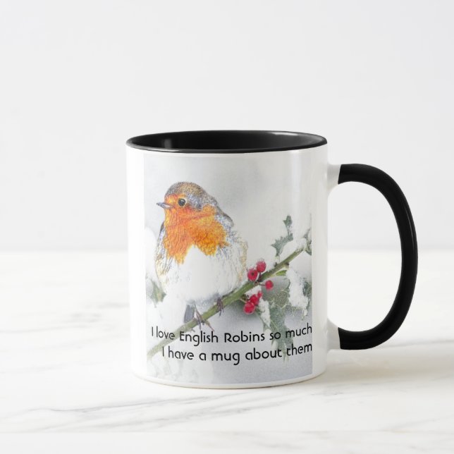 Caneca Adoro Robin Pássaros Ingleses Tanto Que Eu Me Dive (Direita)