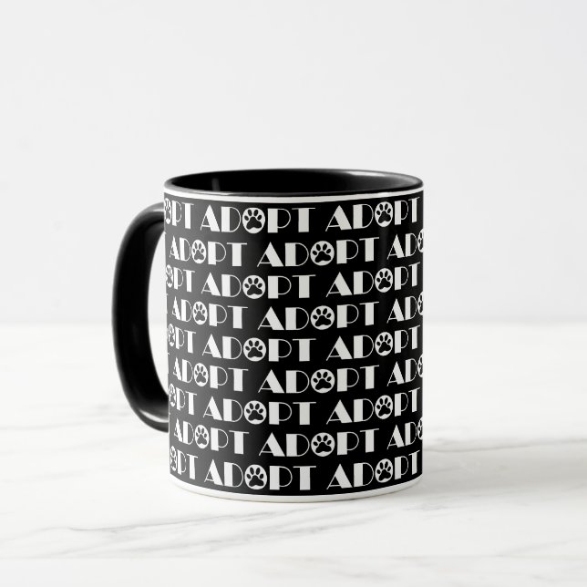 Caneca Adote cachorro de patas (Frente Esquerda)