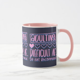 Caneca Adultos Engraçados Difíceis AF Não Recomendariam