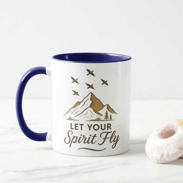 Caneca Adventure Mug | Deixe seu espírito voar | Montanha (Com Donut)