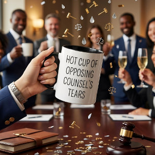 Caneca Advogado Engraçado Lágrimas do Advogado Adversário