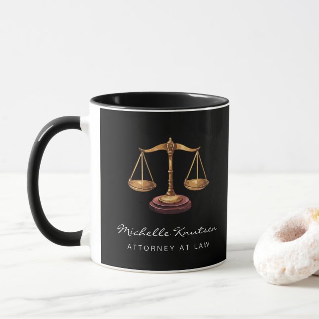 Caneca Advogado Profissional Preto Dourado (Com Donut)