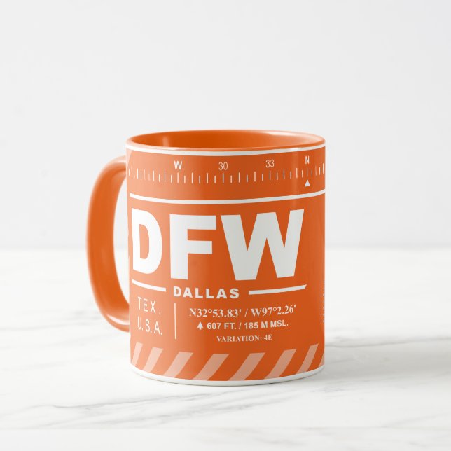 Caneca Aeroporto Internacional de Dallas-Fort Worth DFW (Frente Esquerda)