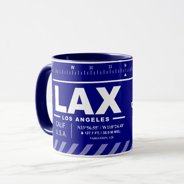 Caneca Aeroporto Internacional de Los Angeles LAX (Frente Esquerda)