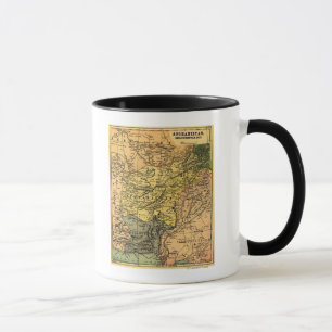 Caneca Afeganistão e mapa circunvizinho dos países