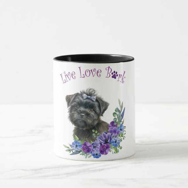 Caneca Affenpinscher Cachorro Mãe Floral (Centro)