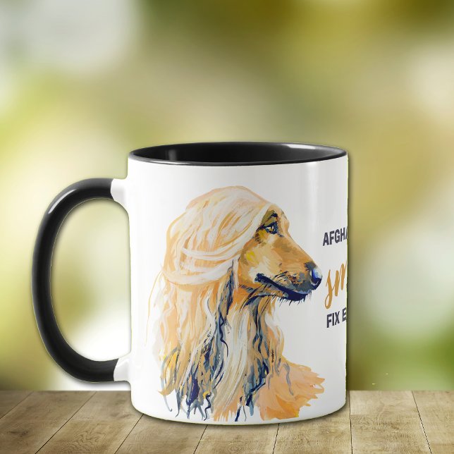 Caneca Afghan Hound Smile Corrige Tudo (Criador carregado)