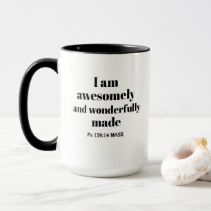 Caneca Afirmação Positiva Simples da Bíblia Preto Cristão