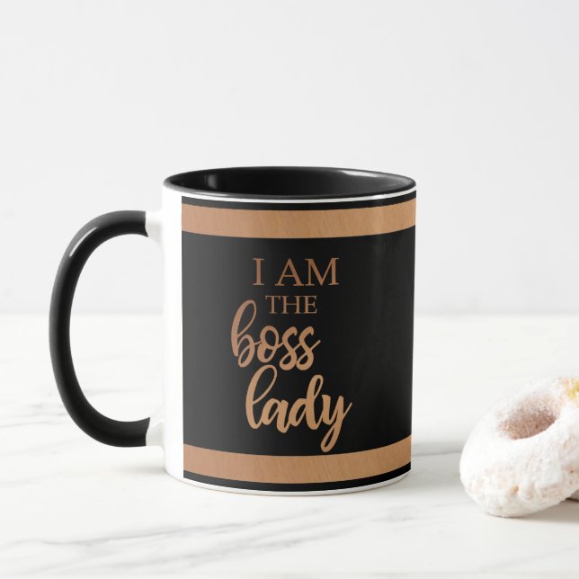 Caneca Afirmação Sou Chefe Senhora Motivacional Monograma (Com Donut)