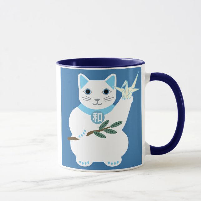 Caneca afortunada do gato da paz (Direita)