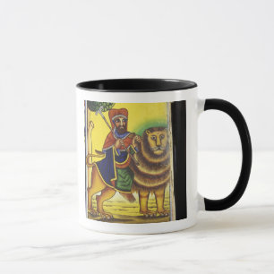 Caneca África, Etiópia. Obra de arte que retrata o Leão d