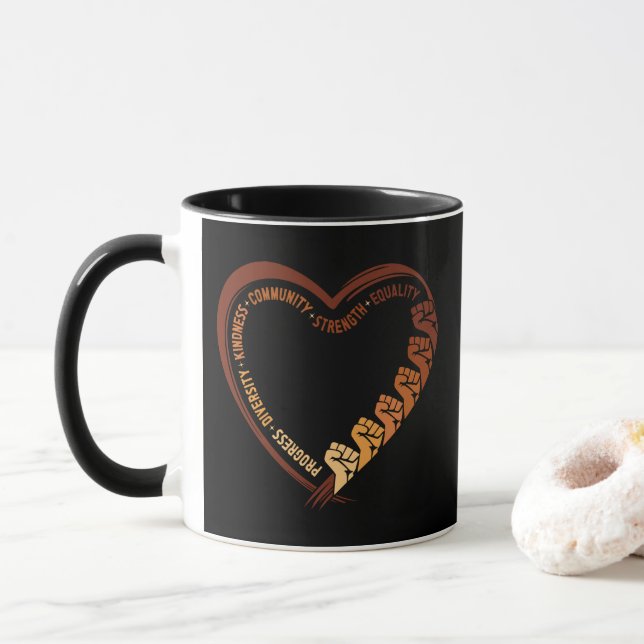 Caneca African American Black History Month Valentine (Com Donut)