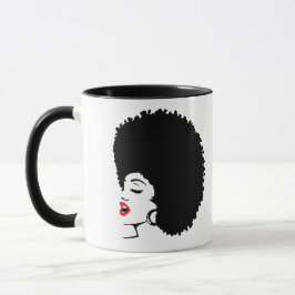 Caneca Afro com Lábios Vermelhos Bonitos