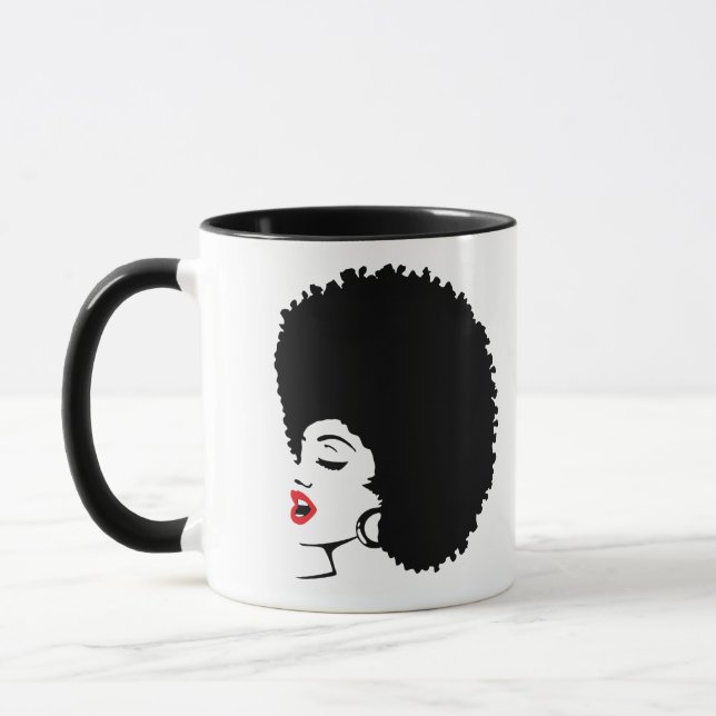 Caneca Afro com Lábios Vermelhos Bonitos (Esquerda)