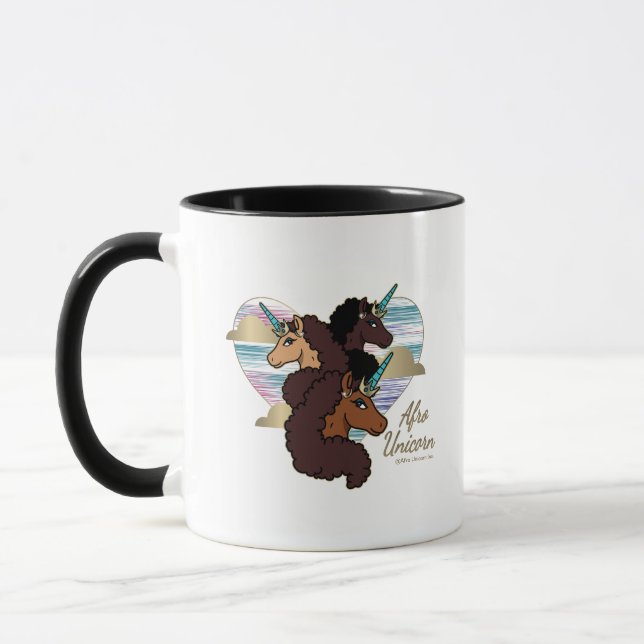 Caneca Afro Unicorn Trio Heart Design (Esquerda)