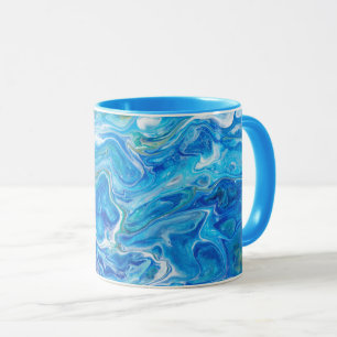 Caneca Ágata louca elegante 6 do laço - azul de oceano