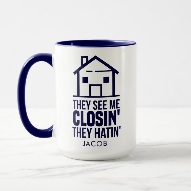 Caneca Agente Imobiliário Nome do Realtor House Closings (Esquerda)